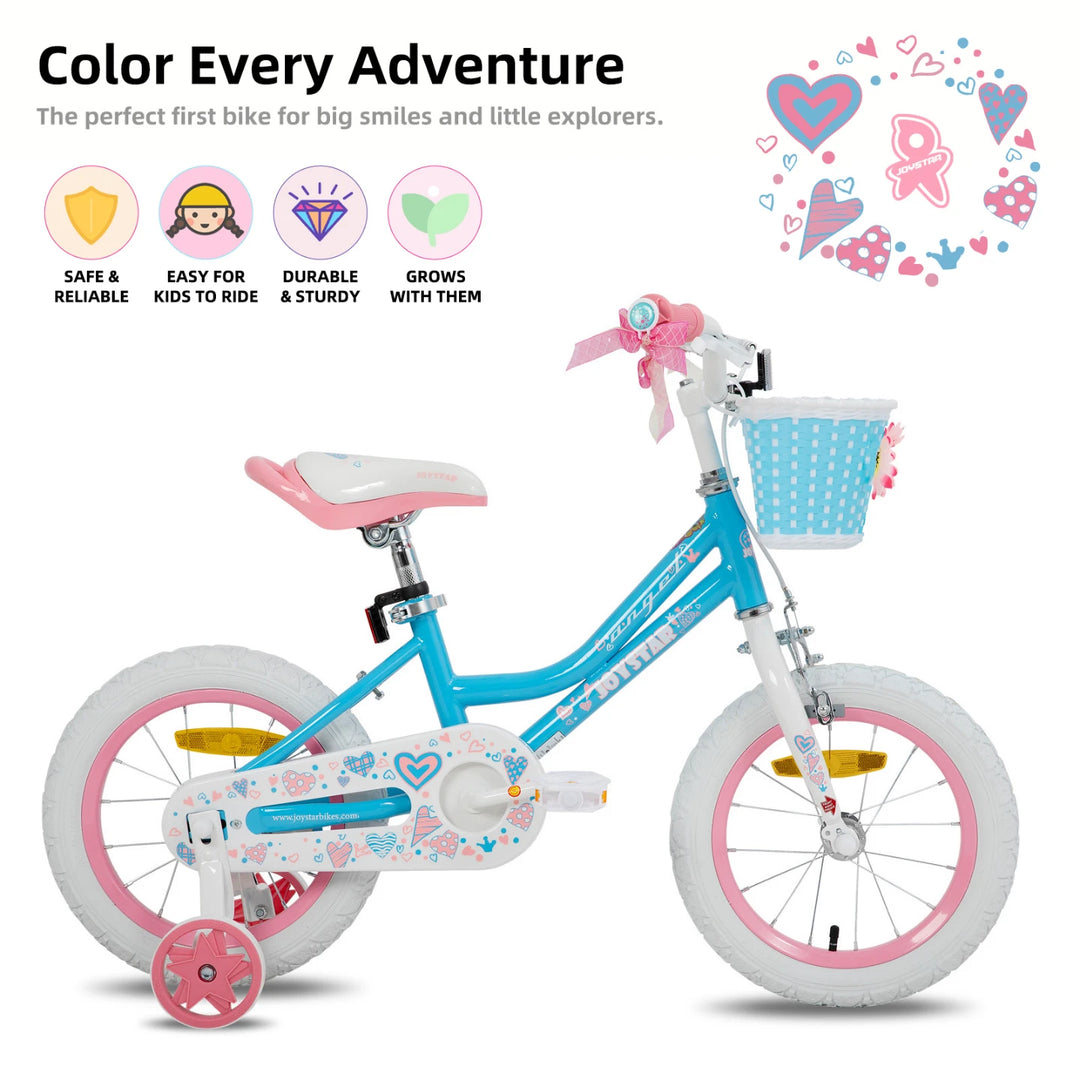 JOYSTAR Angel Girls Bike with Training Wheels & Basket