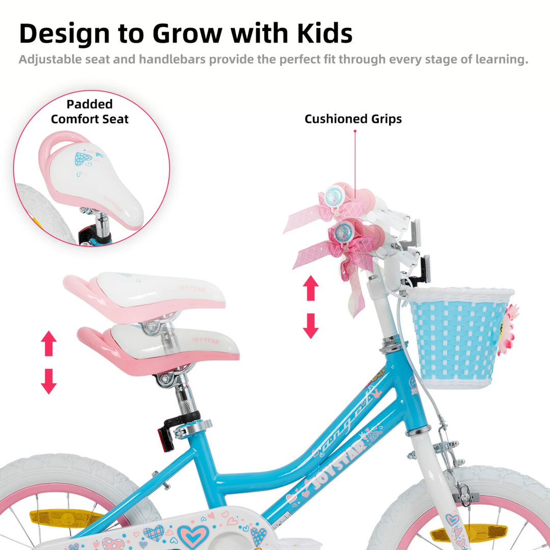 JOYSTAR Angel Girls Bike with Training Wheels & Basket