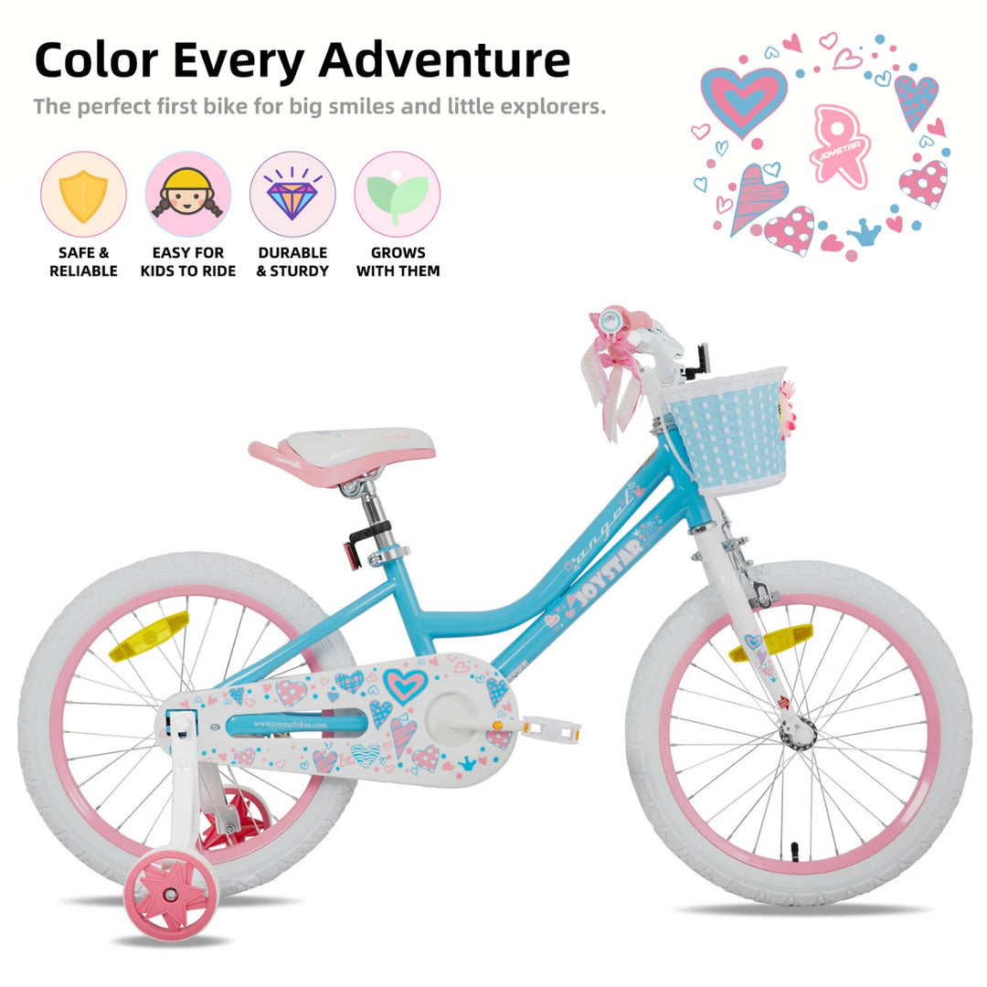 JOYSTAR Angel Girls Bike with Training Wheels & Basket