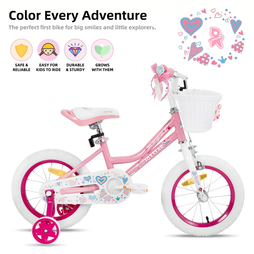 JOYSTAR Angel Girls Bike with Training Wheels & Basket