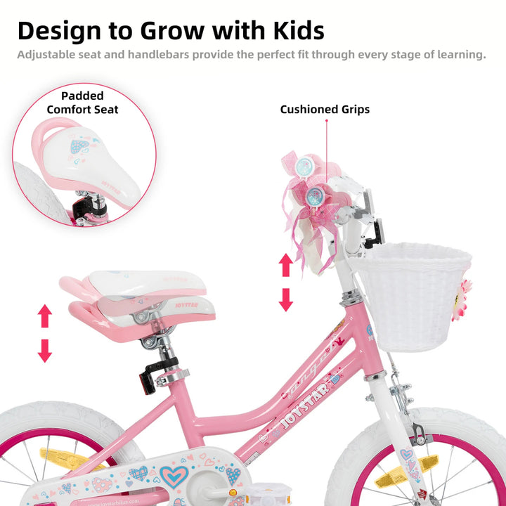 JOYSTAR Angel Girls Bike with Training Wheels & Basket