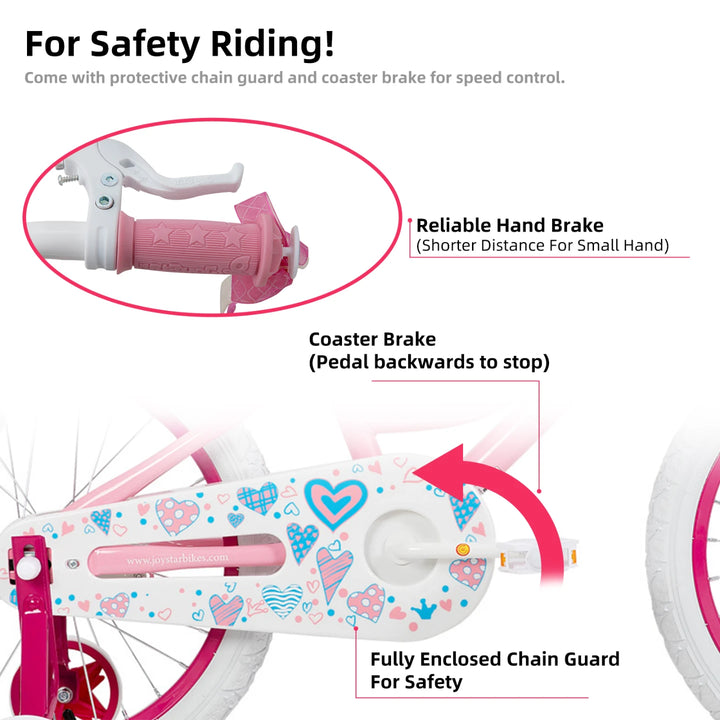 JOYSTAR Angel Girls Bike with Training Wheels & Basket