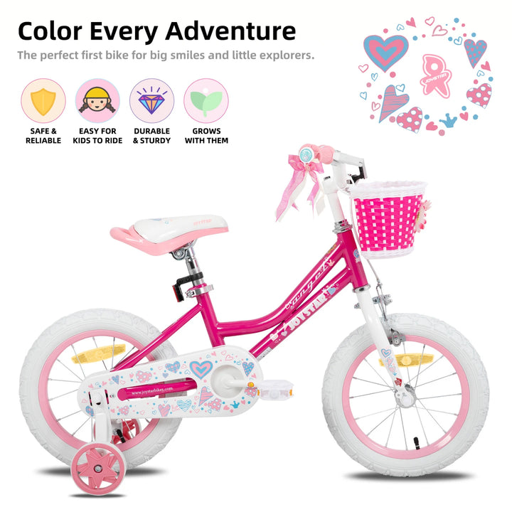JOYSTAR Angel Girls Bike with Training Wheels & Basket