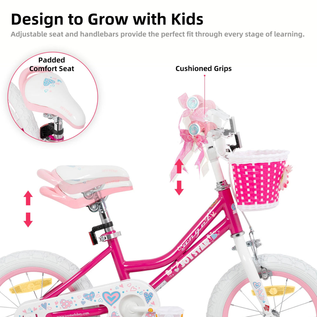 JOYSTAR Angel Girls Bike with Training Wheels & Basket