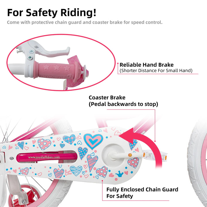 JOYSTAR Angel Girls Bike with Training Wheels & Basket