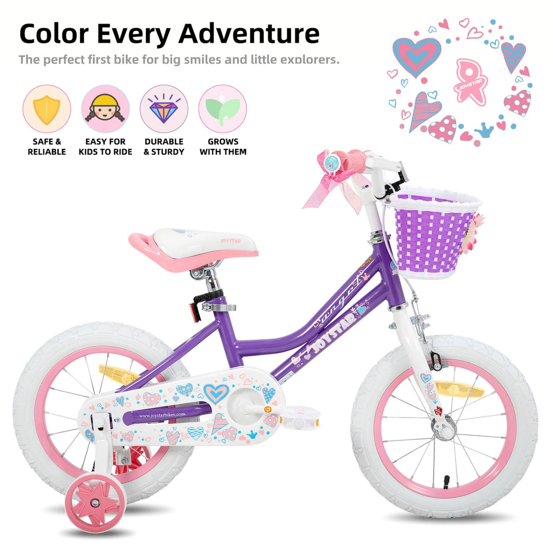 JOYSTAR Angel Girls Bike with Training Wheels & Basket