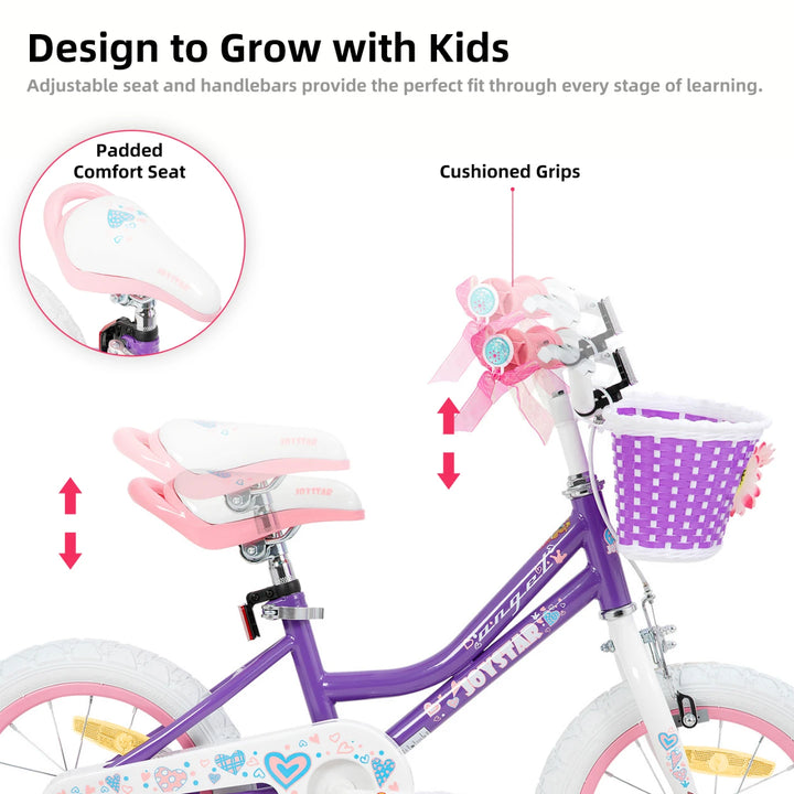 JOYSTAR Angel Girls Bike with Training Wheels & Basket