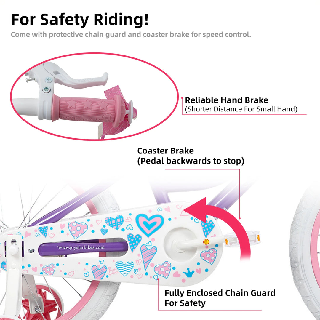 JOYSTAR Angel Girls Bike with Training Wheels & Basket