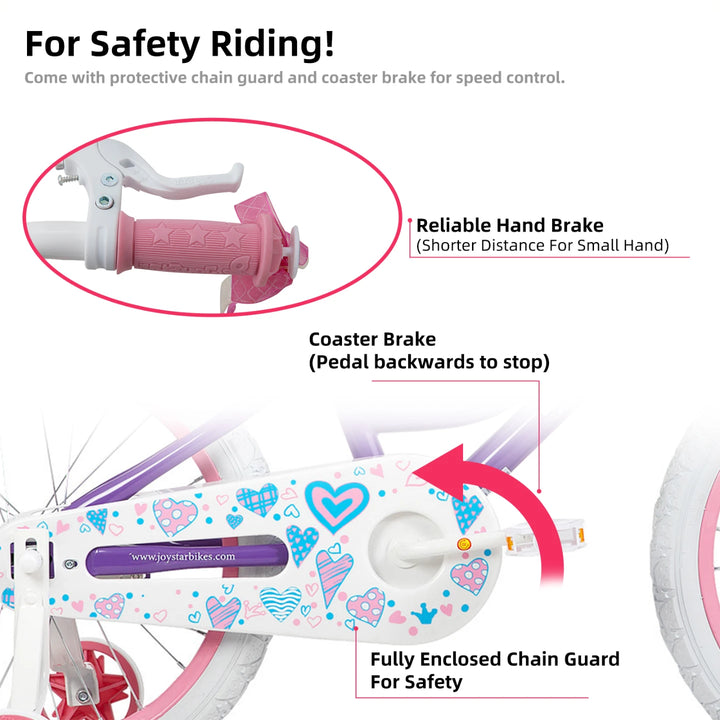JOYSTAR Angel Girls Bike with Training Wheels & Basket