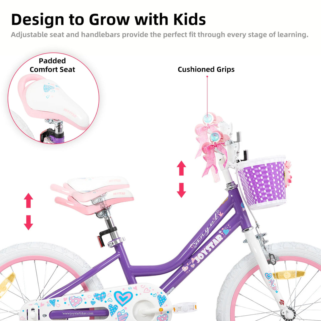 JOYSTAR Angel Girls Bike with Training Wheels & Basket