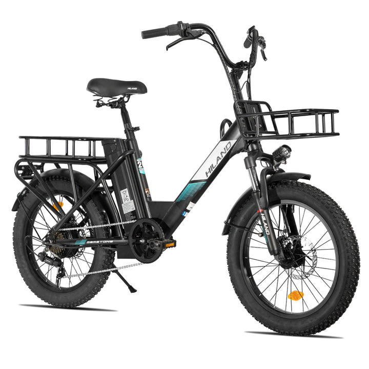 HILAND 20 Inch Electric Cargo Bike 250W Step-Thru Utility E-Bike
