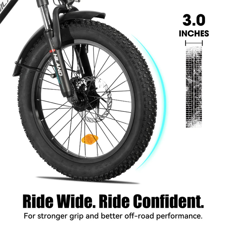 HILAND 20 Inch Electric Cargo Bike 250W Step-Thru Utility E-Bike