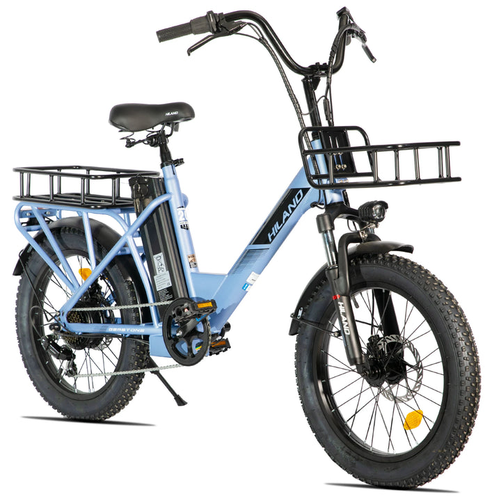 HILAND 20 Inch Electric Cargo Bike 250W Step-Thru Utility E-Bike