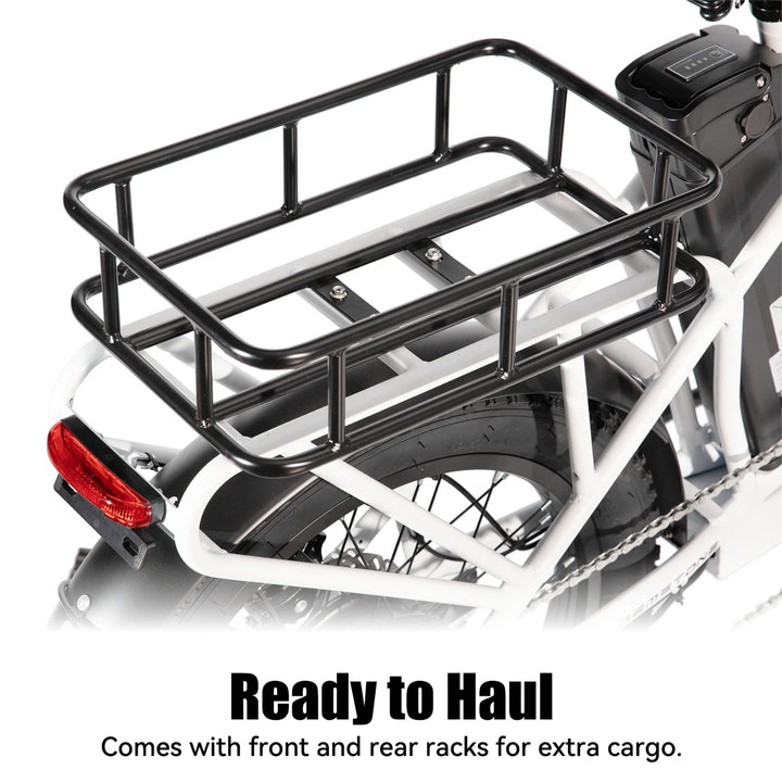 HILAND 20 Inch Electric Cargo Bike 250W Step-Thru Utility E-Bike