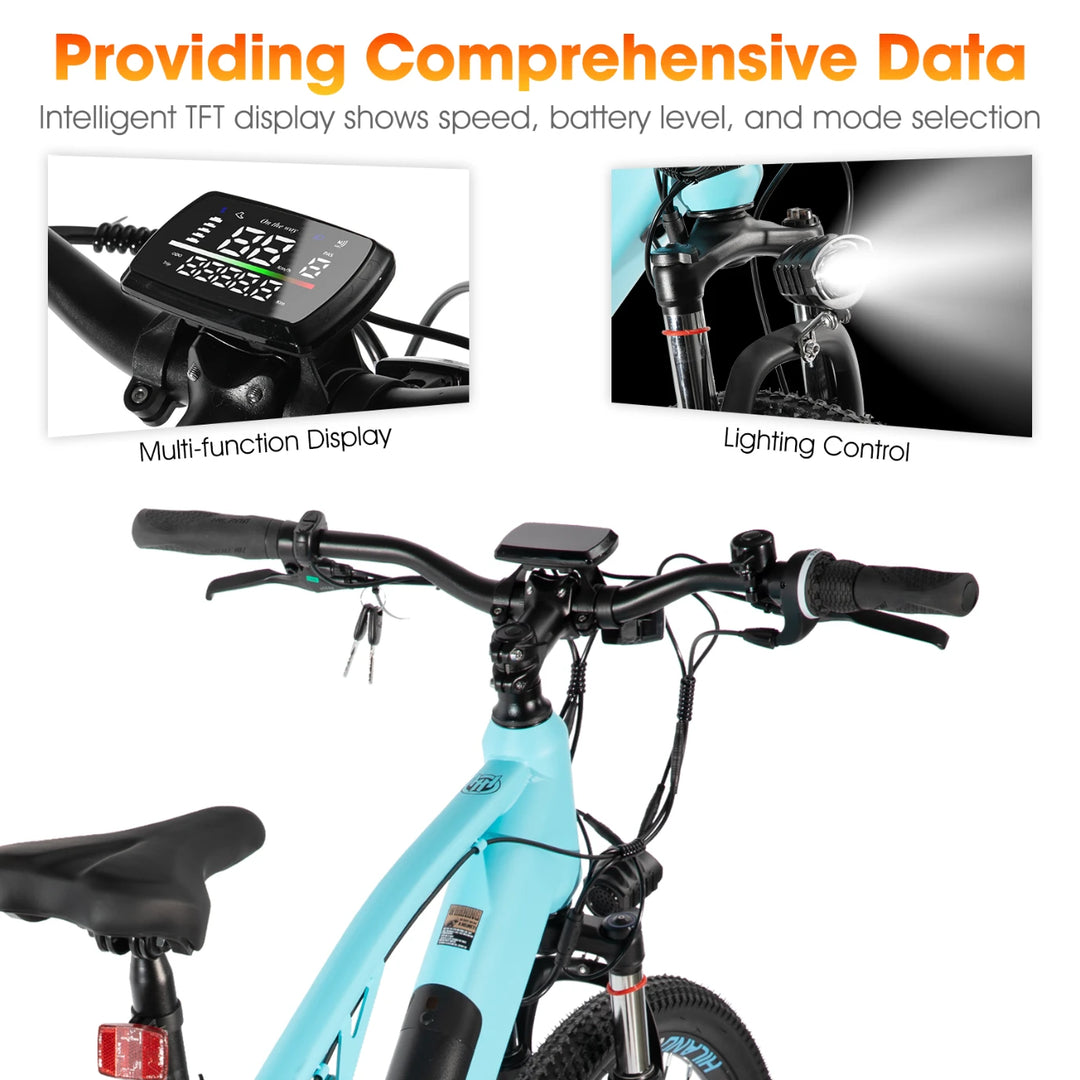 Hiland Spokane 26 Inch Full-Suspension Electric Mountain Bike