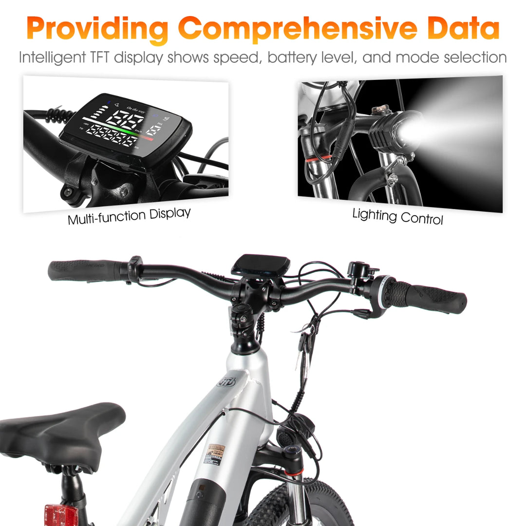 Hiland Spokane 26 Inch Full-Suspension Electric Mountain Bike