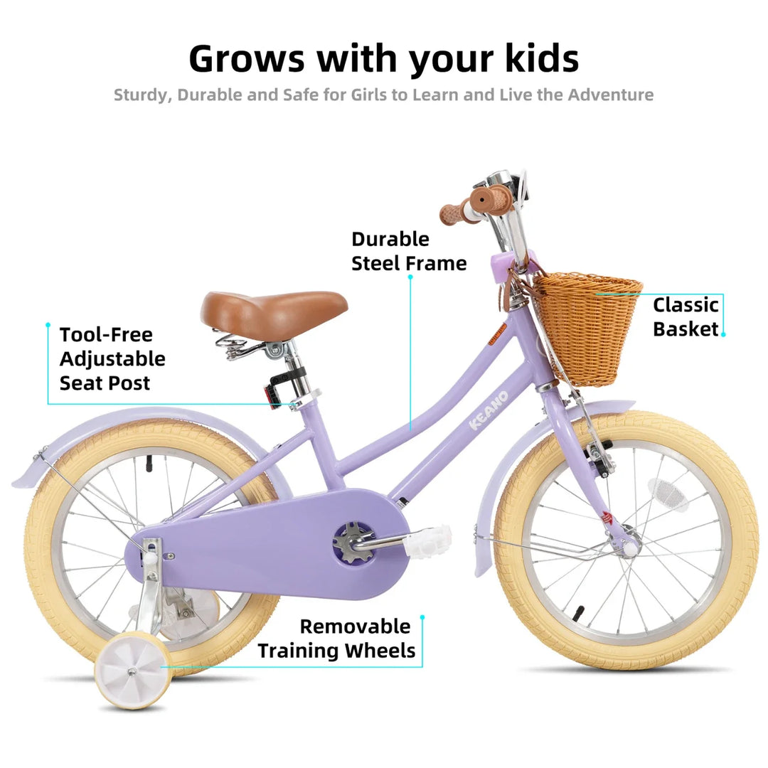 KEANO Marigold Girls Bike for 2-12 Years Old Toddlers and Kids KEANO