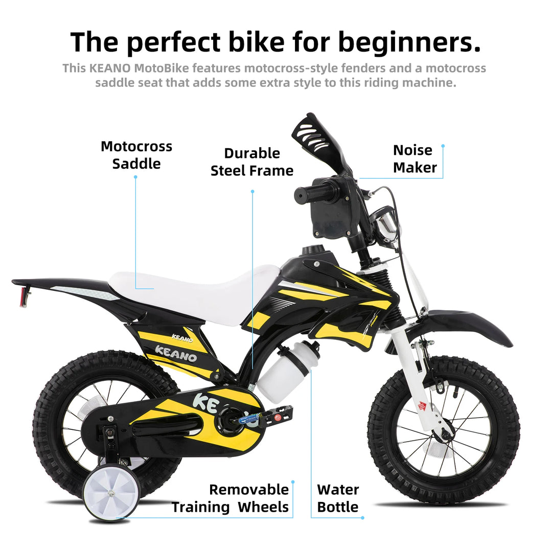 KEANO Motocross Style Kids Bike for Boys Girls