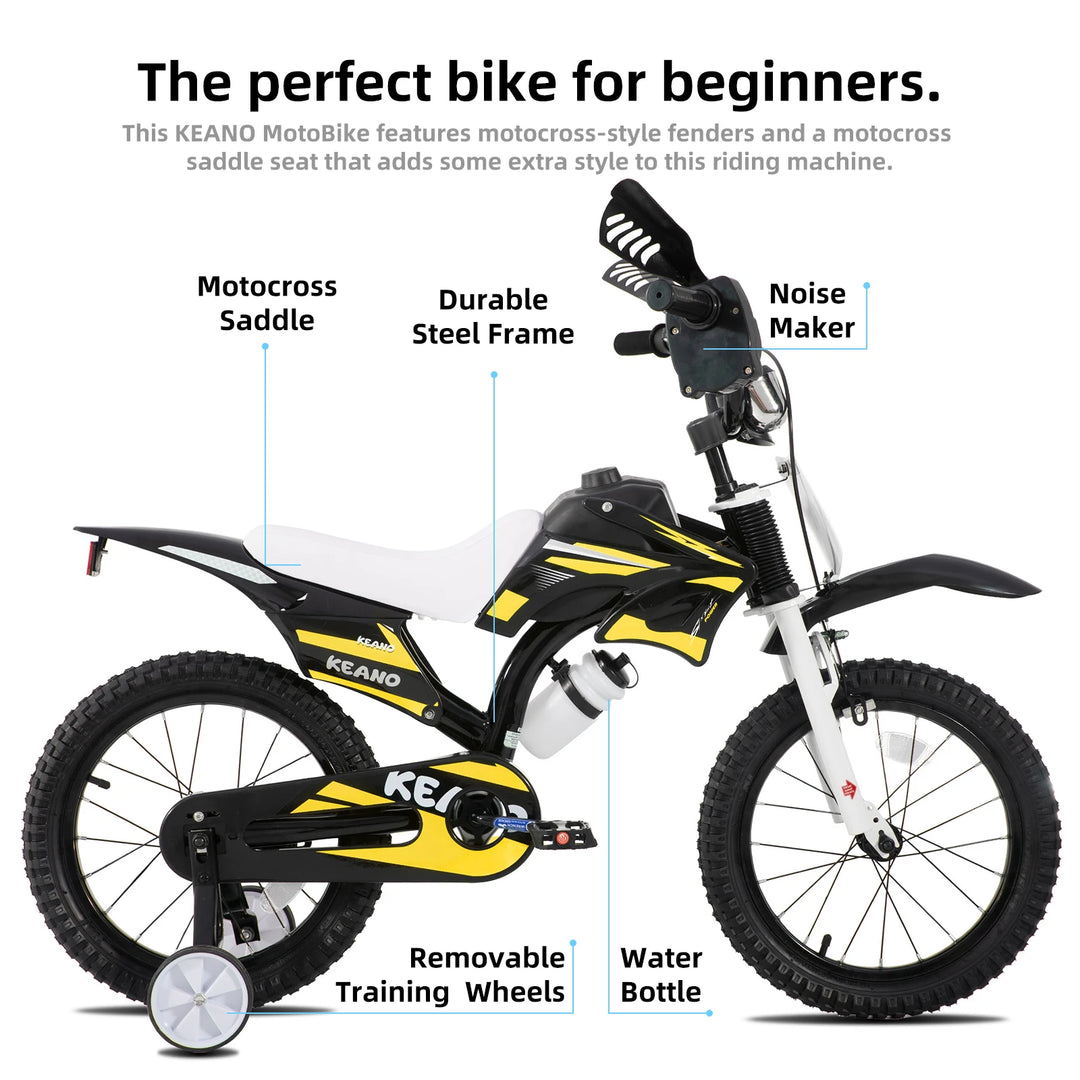 KEANO Motocross Style Kids Bike for Boys Girls