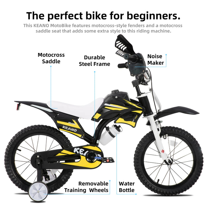 KEANO Motocross Style Kids Bike for Boys Girls