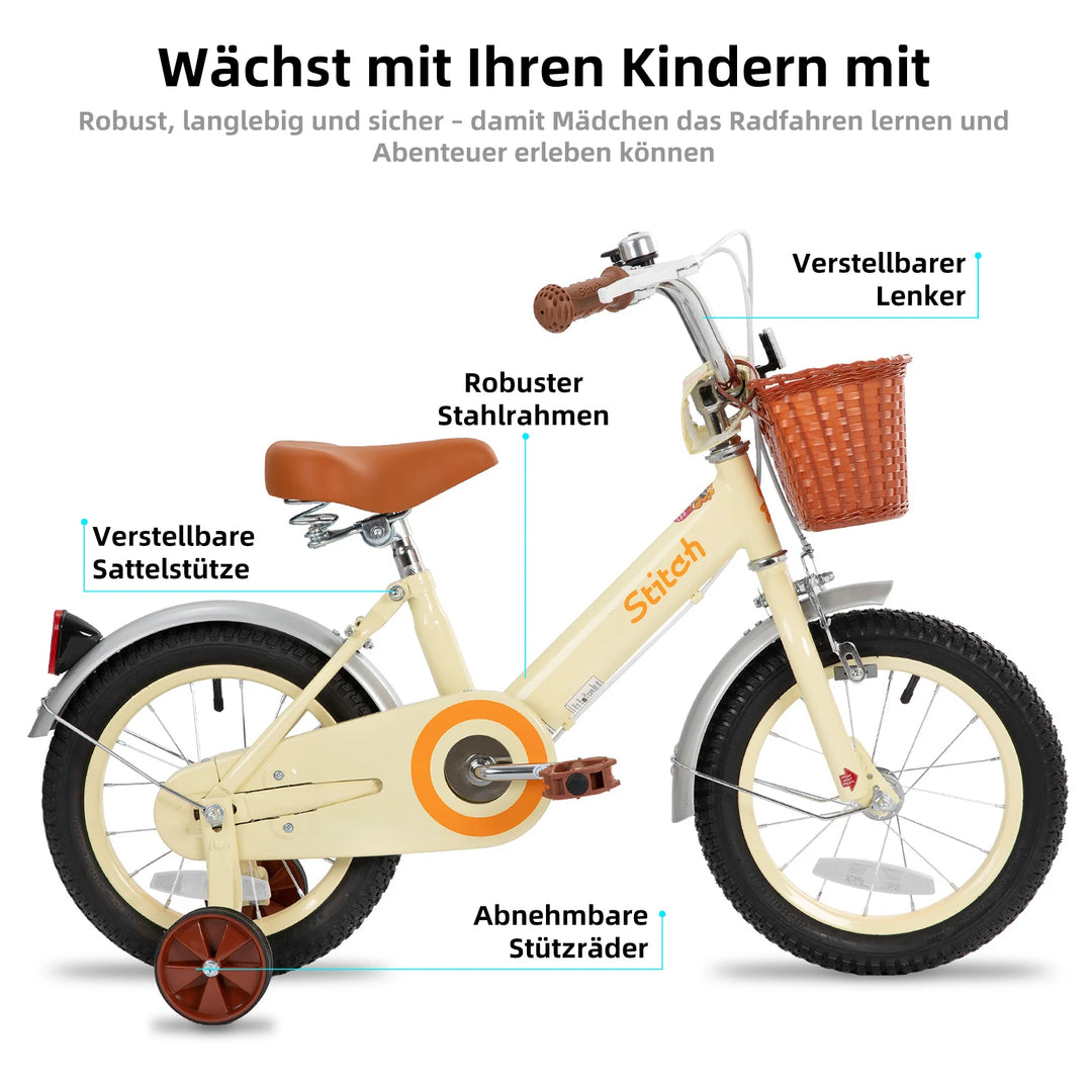 STITCH Vintage Kids Bike for 2-7 Years Boys Girls