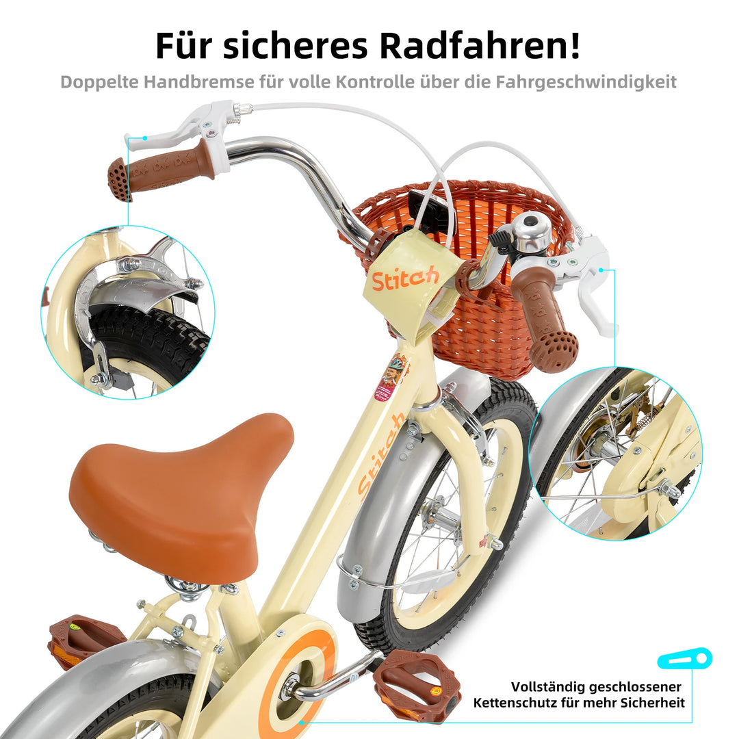 STITCH Vintage Kids Bike for 2-7 Years Boys Girls