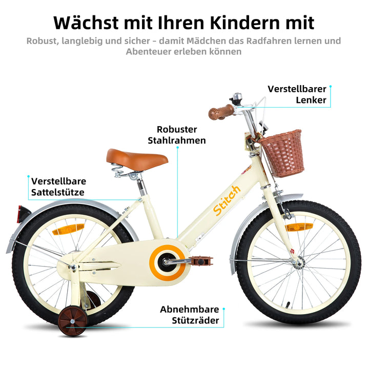 STITCH Vintage Kids Bike for 2-7 Years Boys Girls