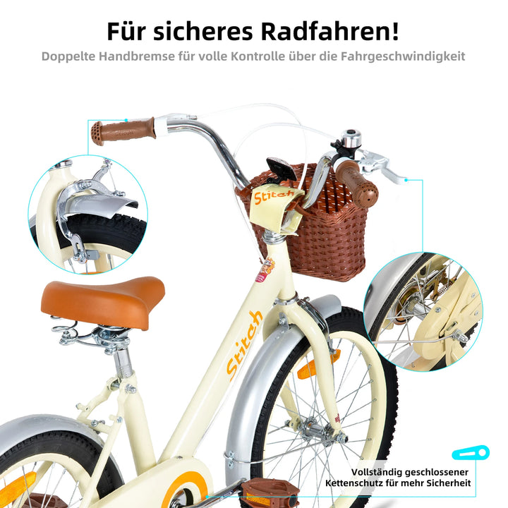 STITCH Vintage Kids Bike for 2-7 Years Boys Girls