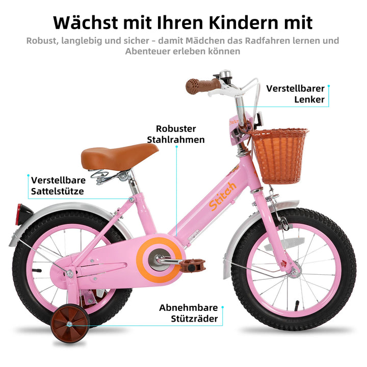 STITCH Vintage Kids Bike for 2-7 Years Boys Girls