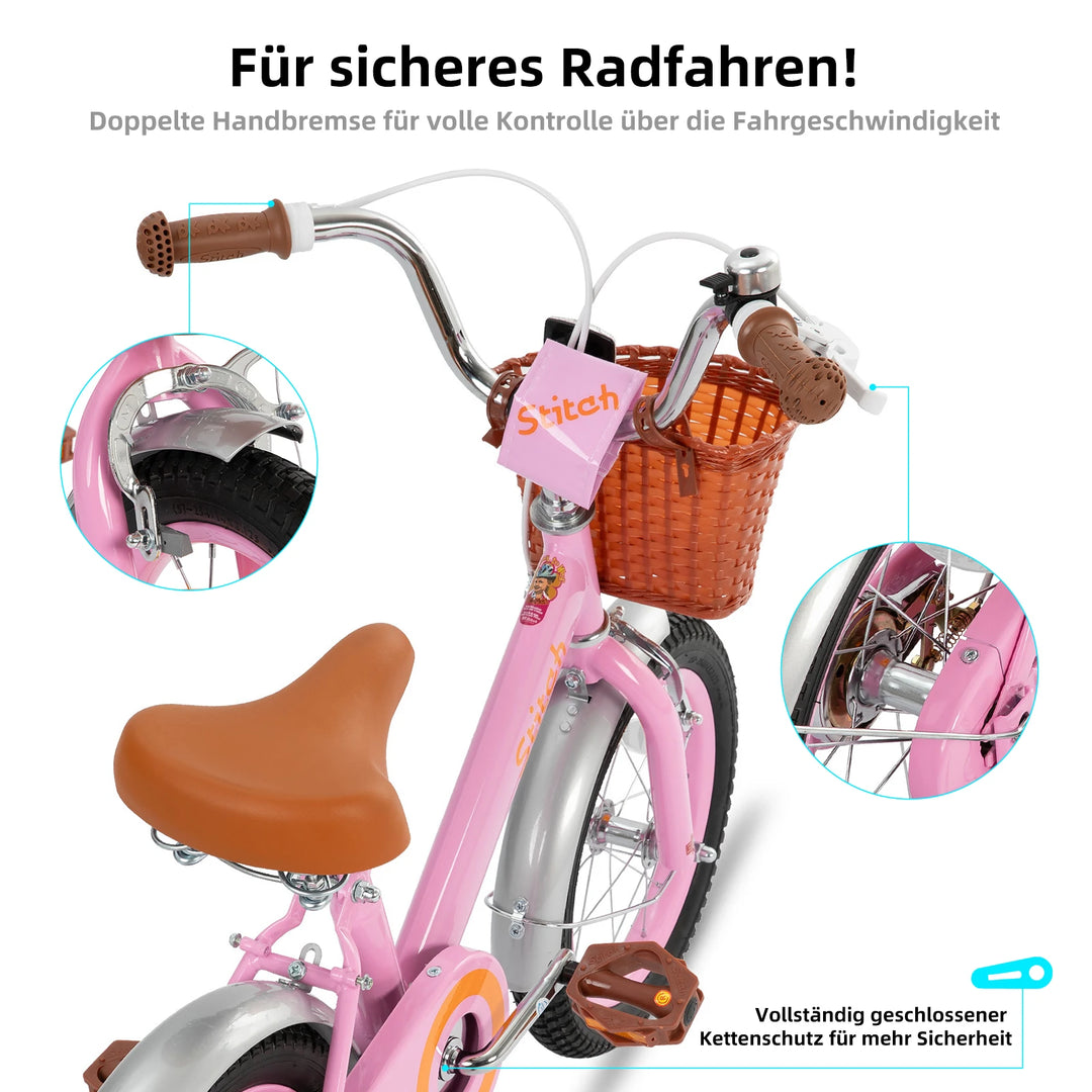 STITCH Vintage Kids Bike for 2-7 Years Boys Girls