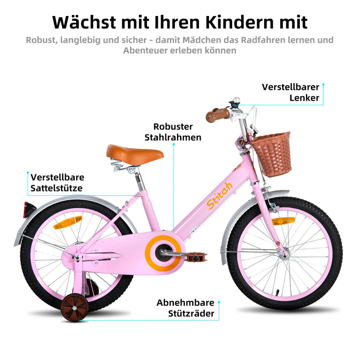 STITCH Vintage Kids Bike for 2-7 Years Boys Girls